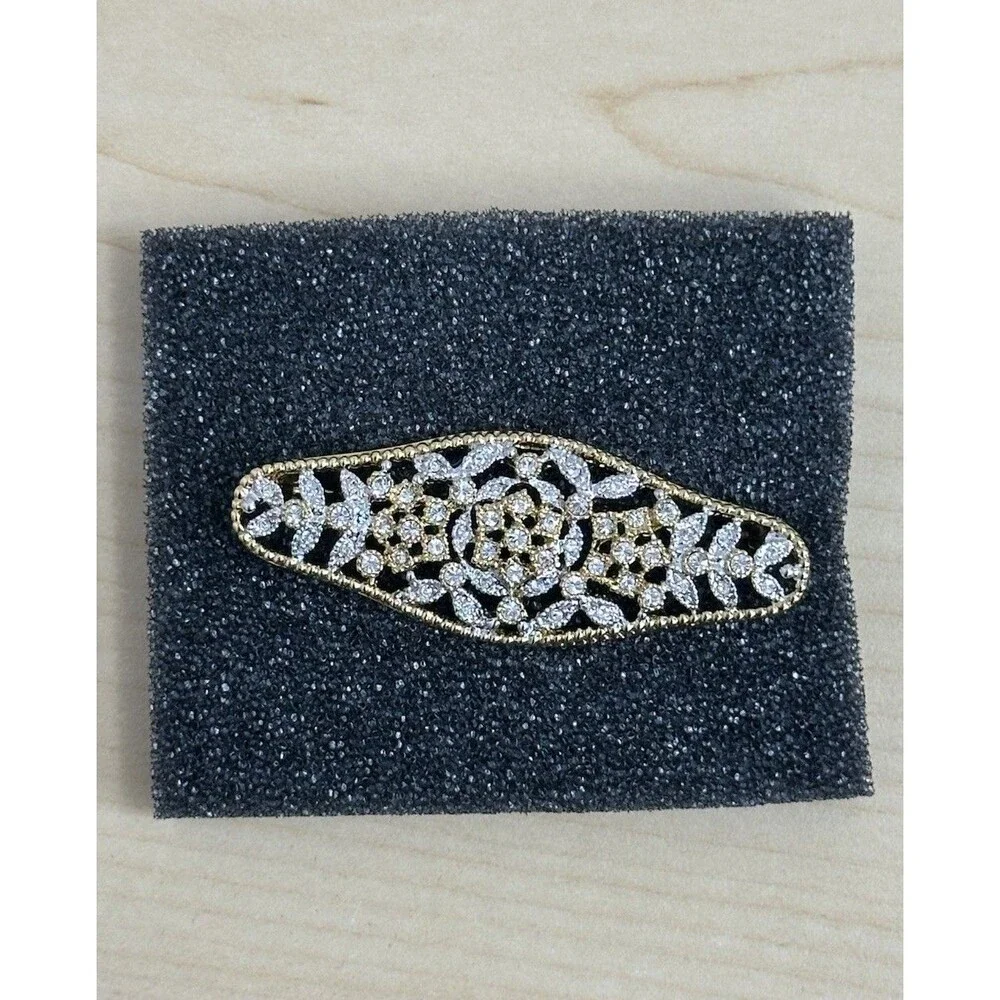 Camrose & Kross Jacqueline Kennedy JBK Floral Crystal Brooch Pin 2.5”